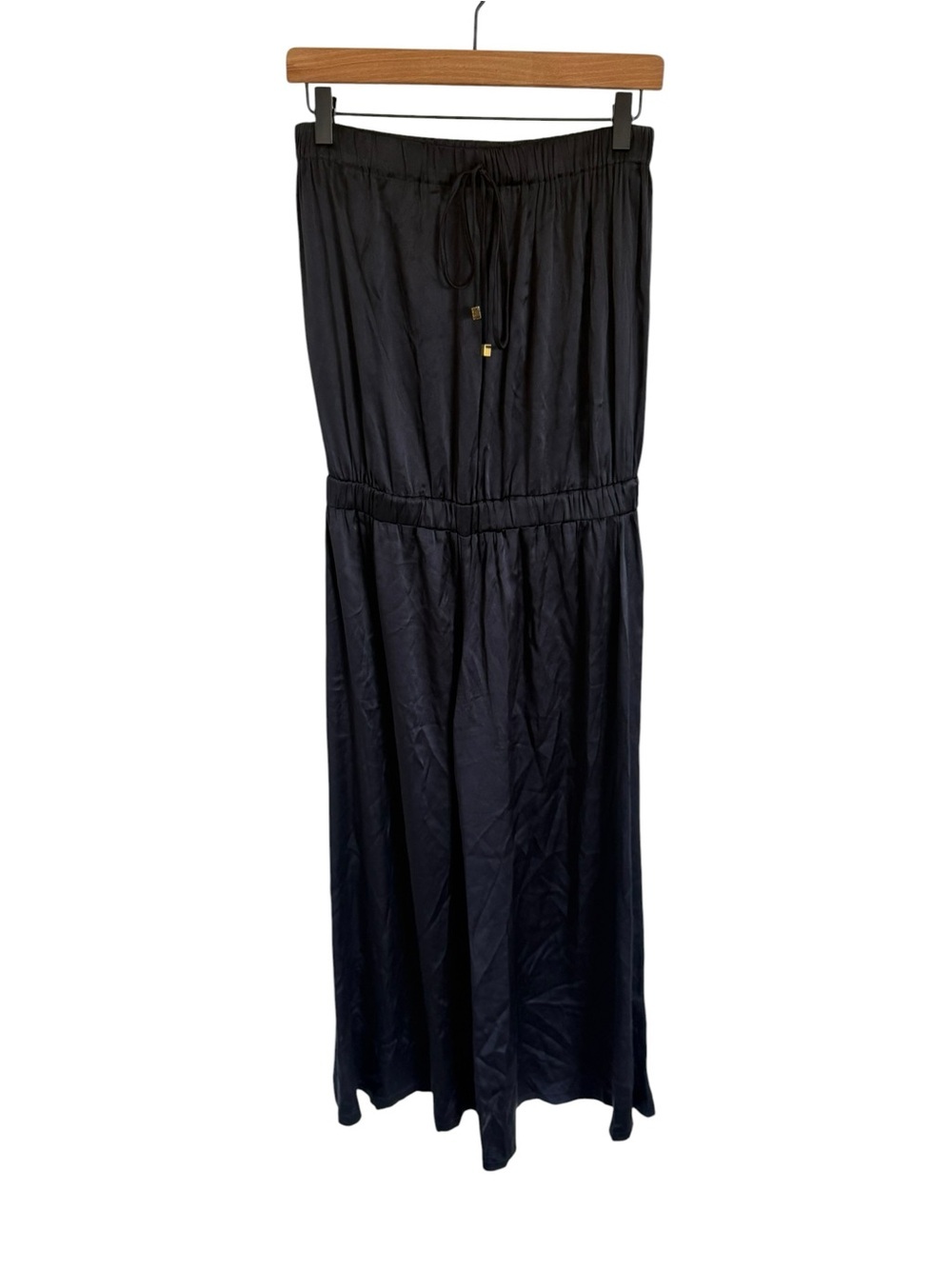 ALEXIS Strapless Silk Black Wide Leg Jumpsuit